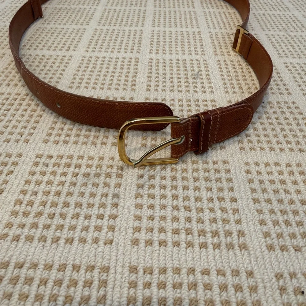 Vintage YSL Brown Leather Belt - Picture 2 of 8
